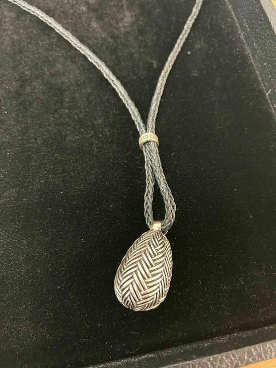 BRIGHTON NEEMA BLACK WOVEN LEATHER CORD NECKLACE