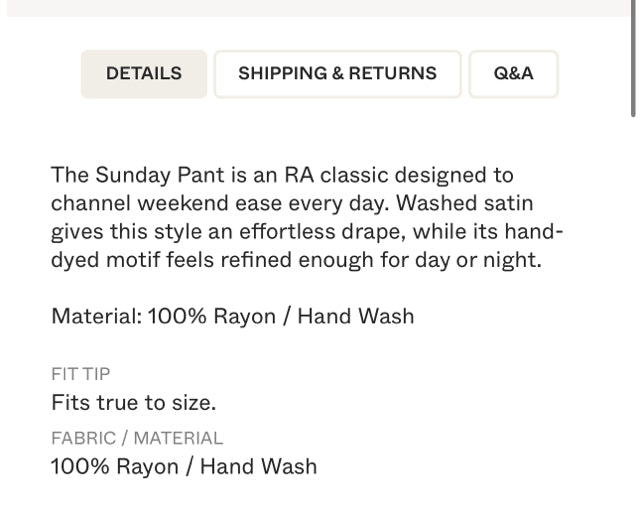 RAQUEL ALLEGRA  THE SUNDAY PANT MATTE SATIN OMBRE PANT  SIZE: XS