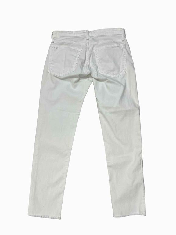 RAG & BONE DRE LOW RISE ANKLE SLIM BOYFRIEND OPTIC WHITE SIZE: 25