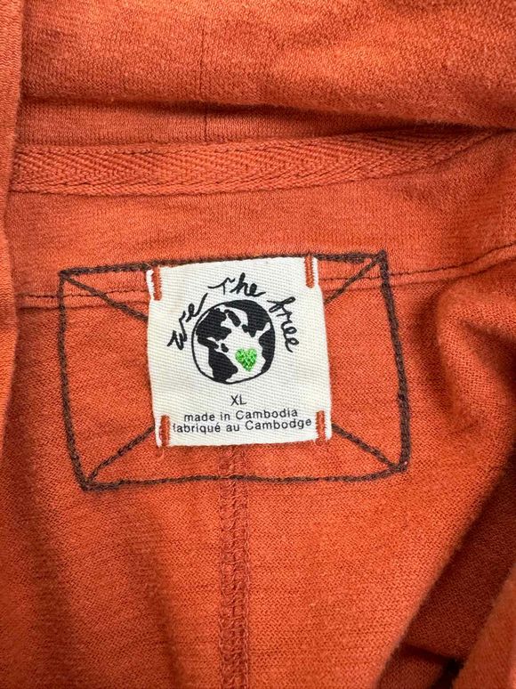 WE THE FREE NWT! MOCK NECK RUCHED LS ORANGE TOP SIZE XL