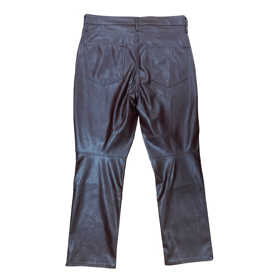 NWT GAP VEGAN LEATHER VINTAGE SLIM PANT SIZE 12 SHORT ESPRESSO BROWN