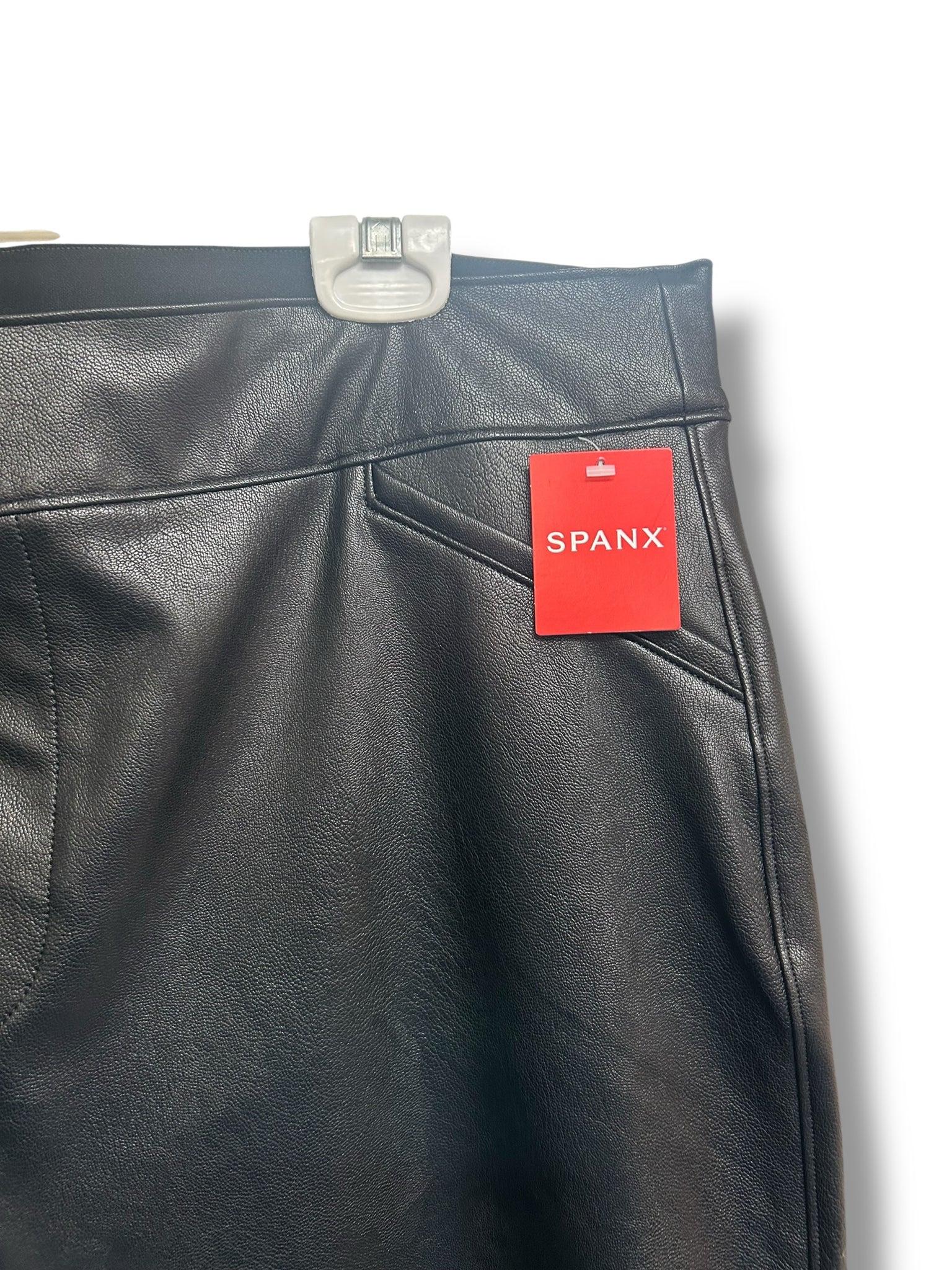 NWT SPANX LEATHER LIKE KICK FLARE BLACK PANTS SIZE 2X
