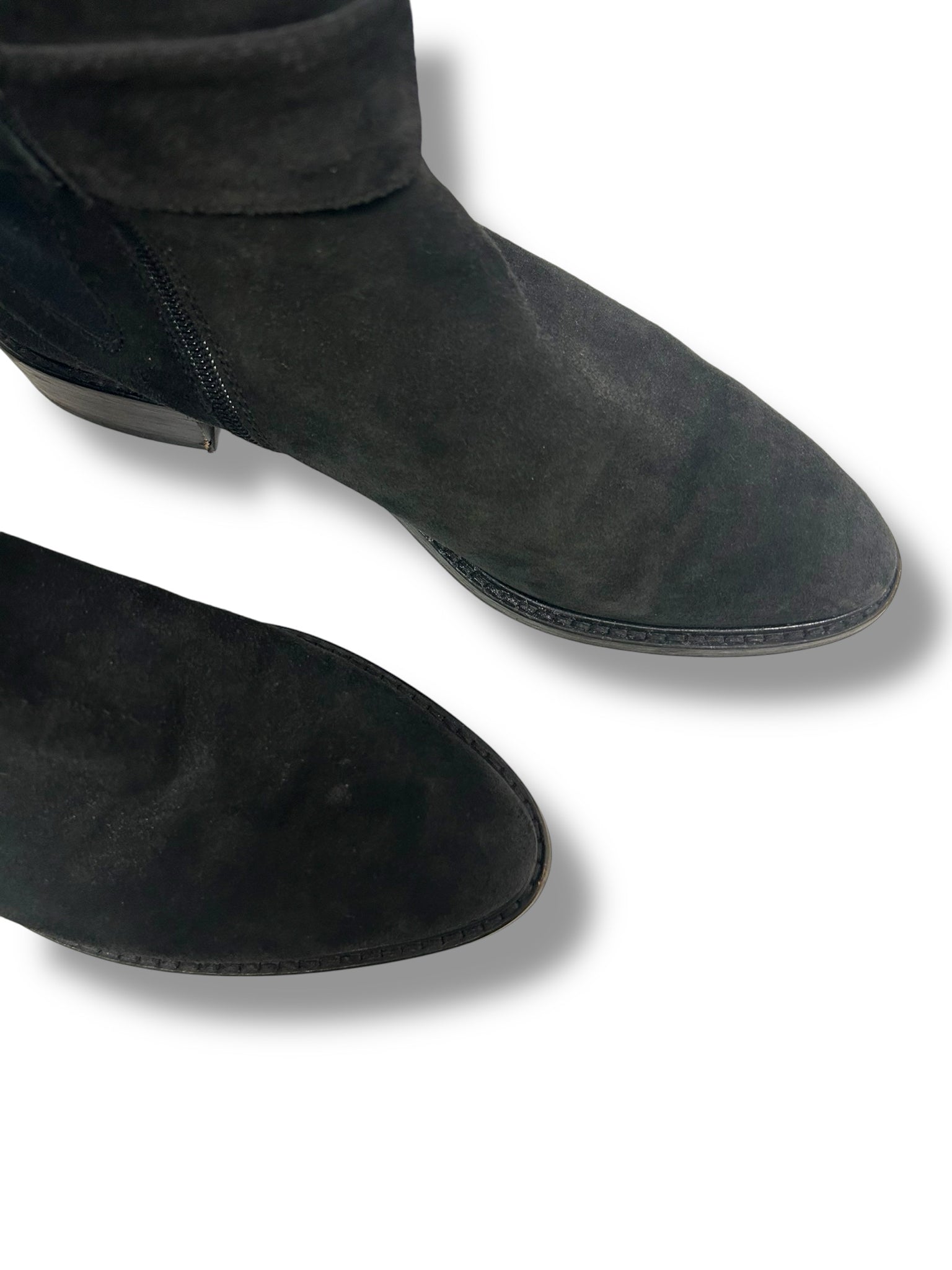 AQUATALIA BLACK  SUEDE STRETCH TALL ZIP BOOTS SIZE 9.5