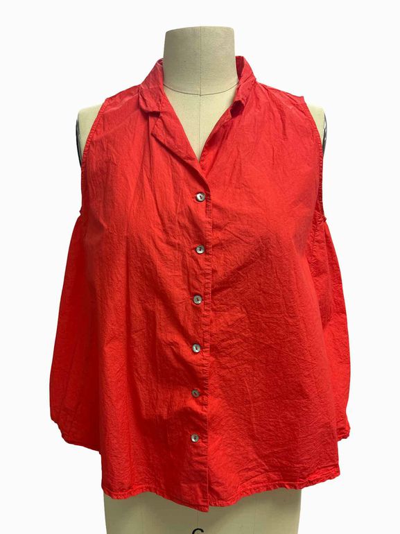 ALBUM DE FAMIGLIA TC COTTON SLEEVELESS COLLAR SHIRT SIZE: XS