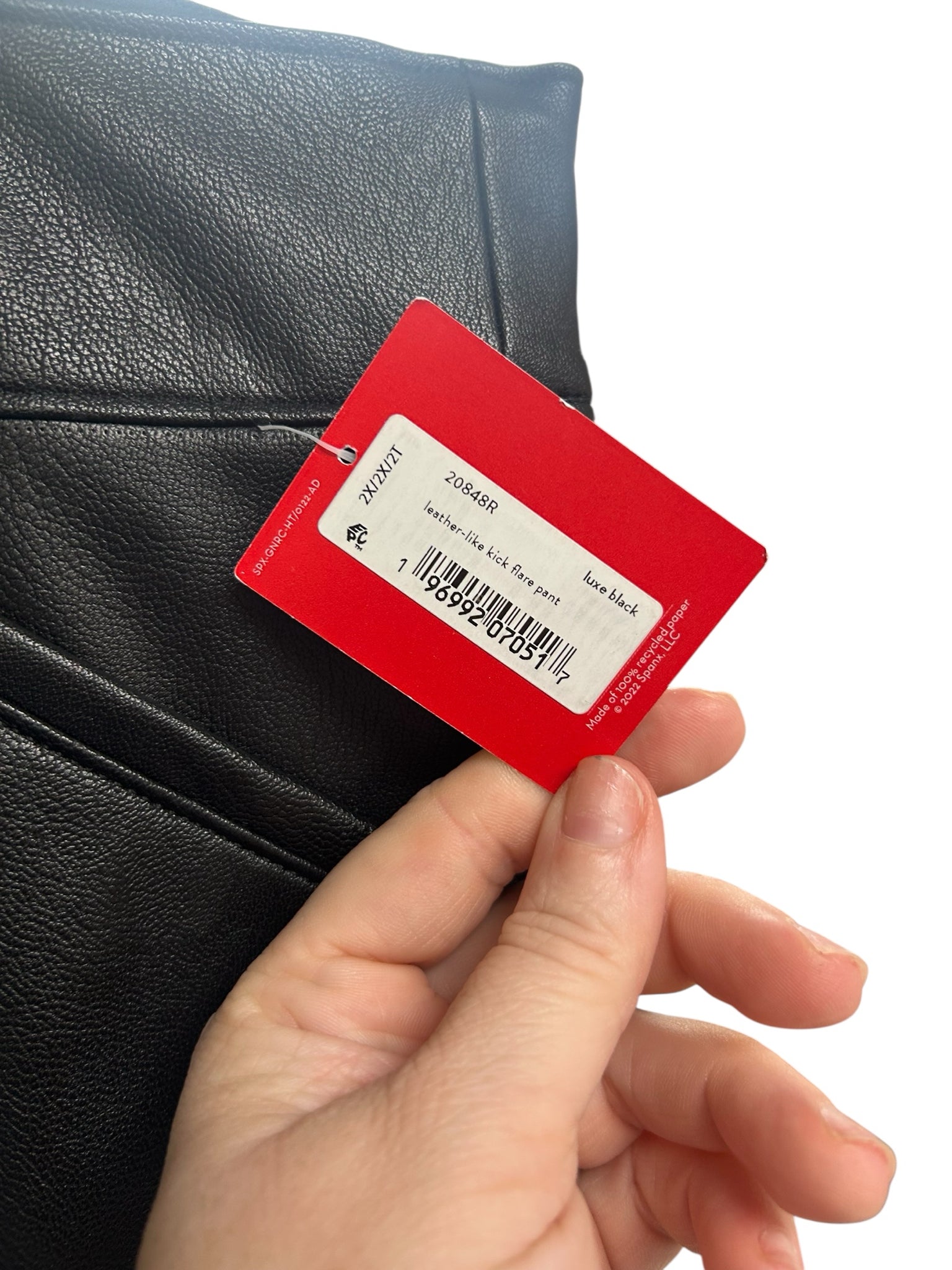 NWT SPANX LEATHER LIKE KICK FLARE BLACK PANTS SIZE 2X