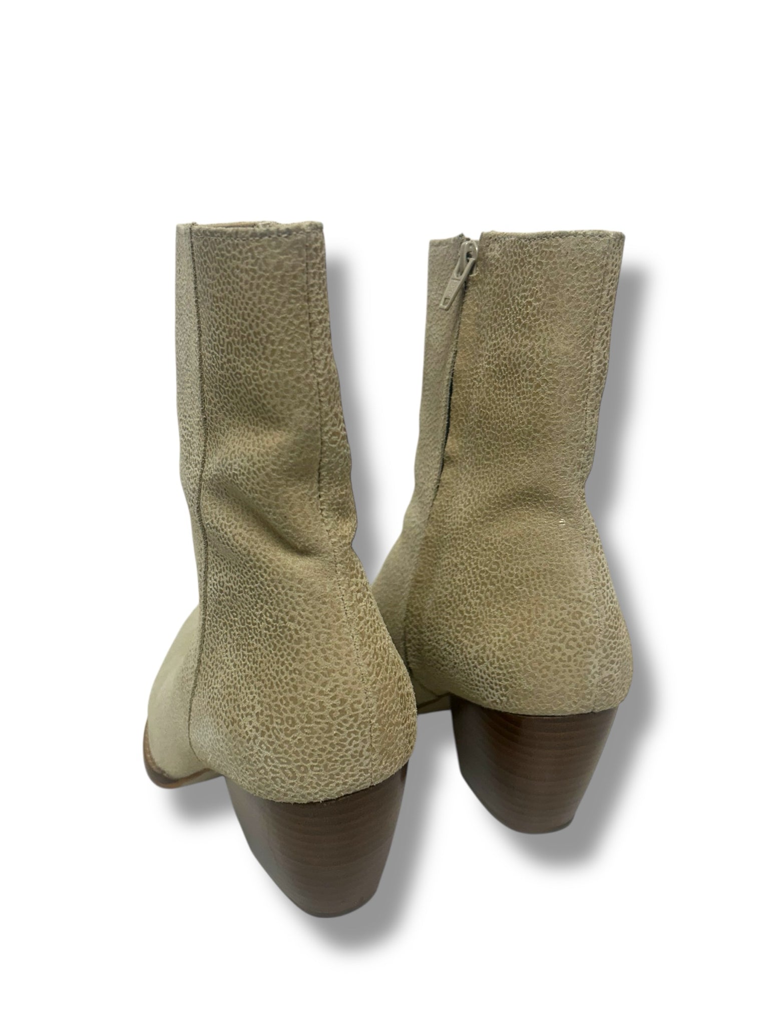 ANTHROPOLOGIE MATISSE CATY MINI LEOPARD LEATHER POINTED TOE BOOTIE SIZE 8.5