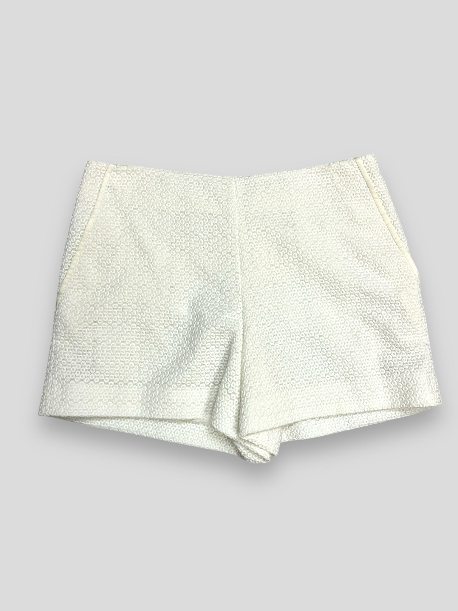 RAG & BONE CORA TEXTURED IVORY MID RISE SHORTS SIZE 6