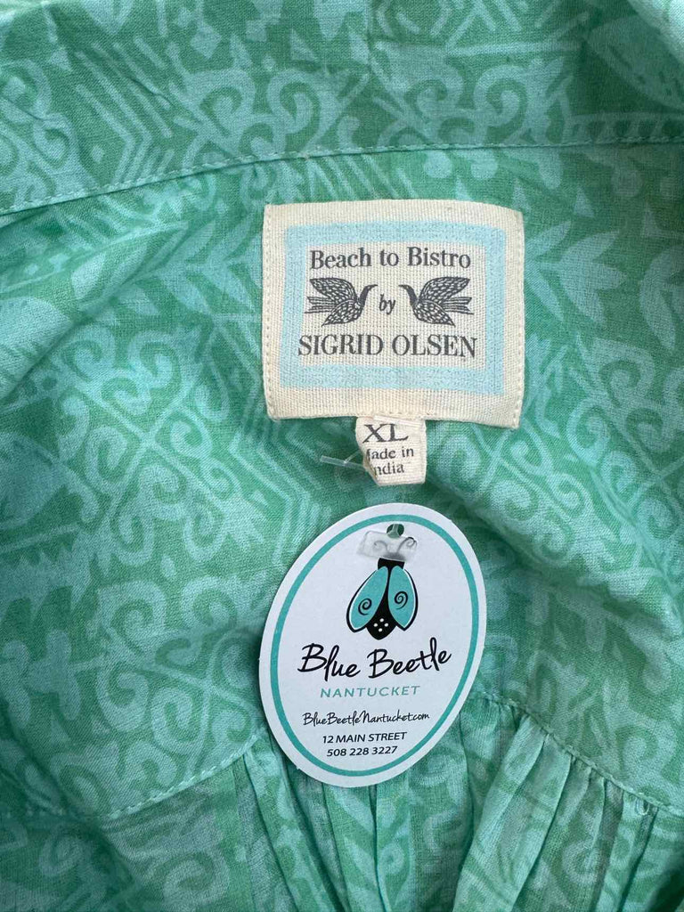 SIGRID OLSEN NWT! BEACH TO BISTRO SORRENTO ISLAND AQUA SHIRT DRESS SIZE  XL
