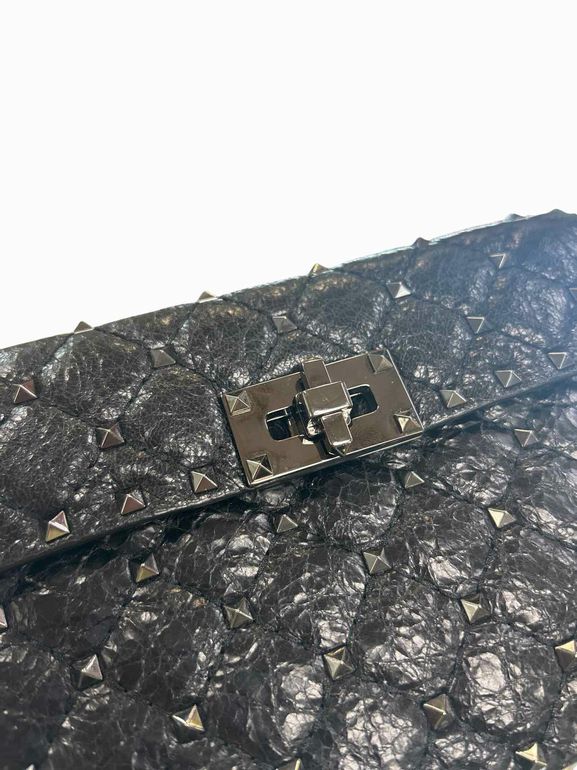 VALENTINO GARAVANI CRAQUELE NAPPA ROCKSTUD SPIKE CROSSBODY