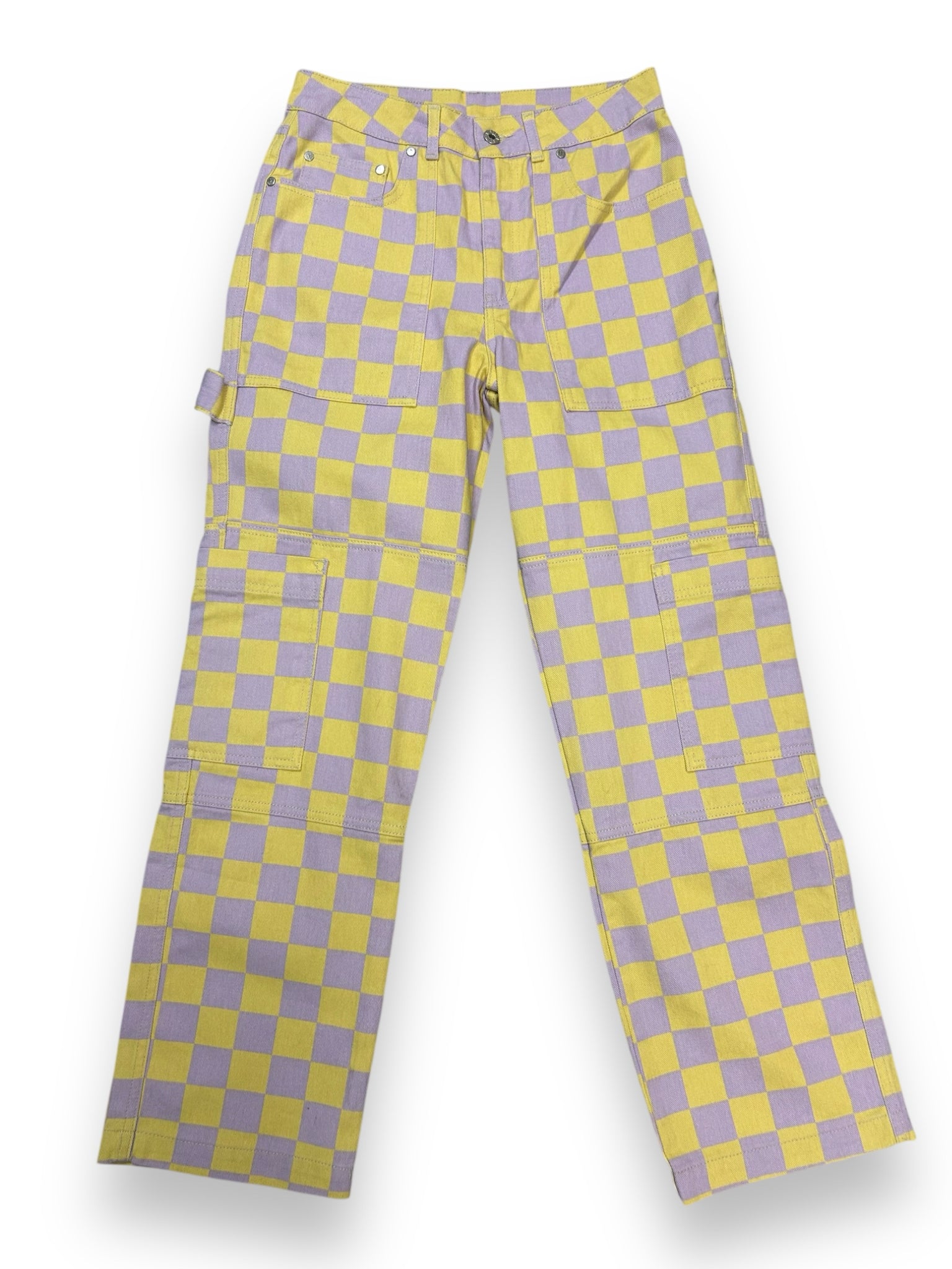 NWT URBAN OUTFITTERS RAGGED PRIEST CHECKERED STRAIGHT LEG PANTS SIZE 28