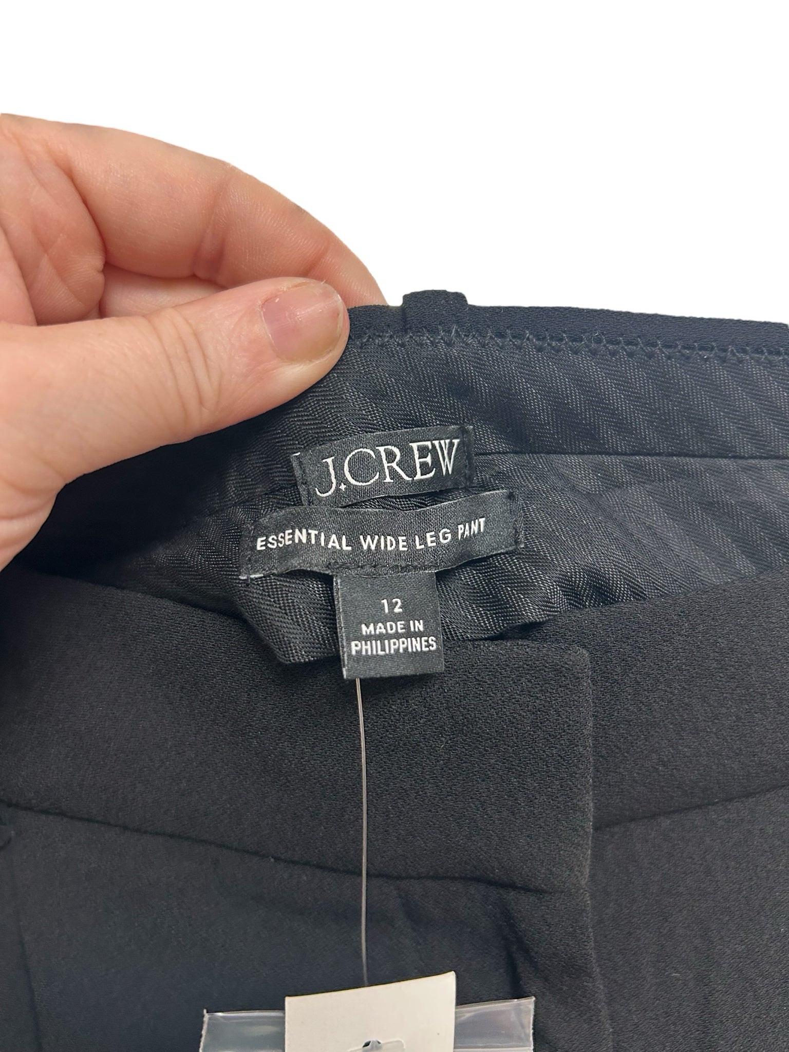 JCREW ESSENTIAL WIDE LEG CITY CREPE TROUSER BLACK SIZE 12