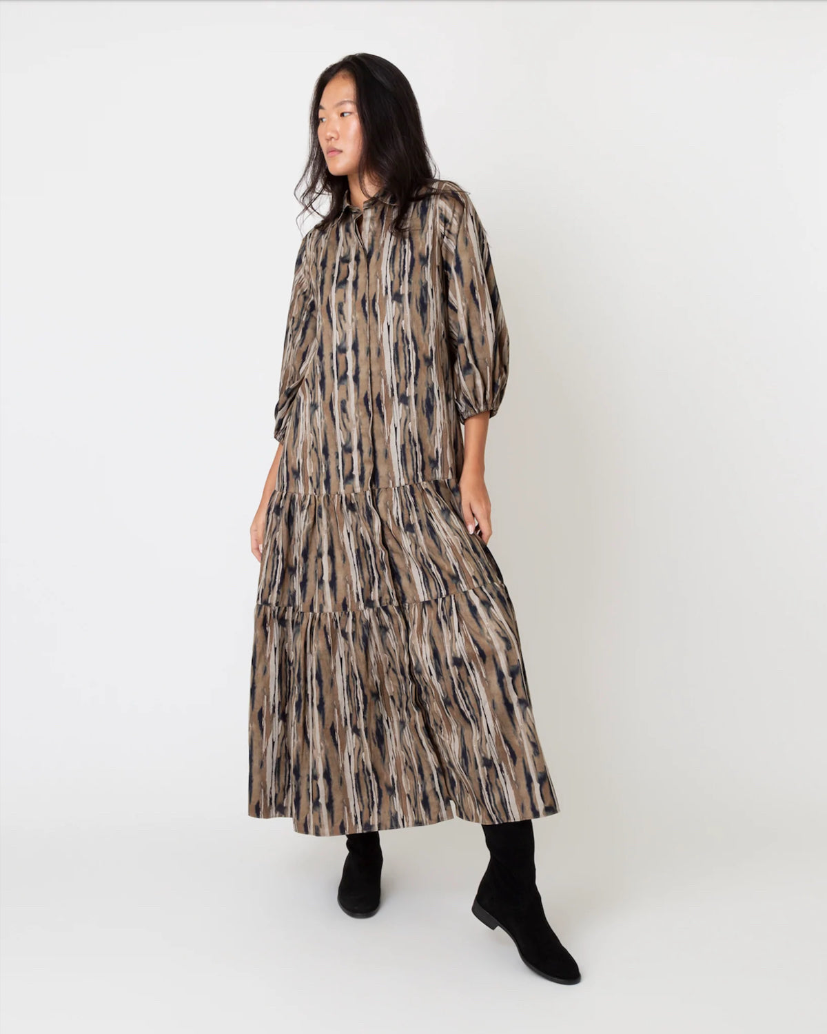 ANN MASHBURN ISLA TIERED SHIRT DRESS MAXI COTTON SIZE LARGE – WEARHOUSE  CONSIGNMENT