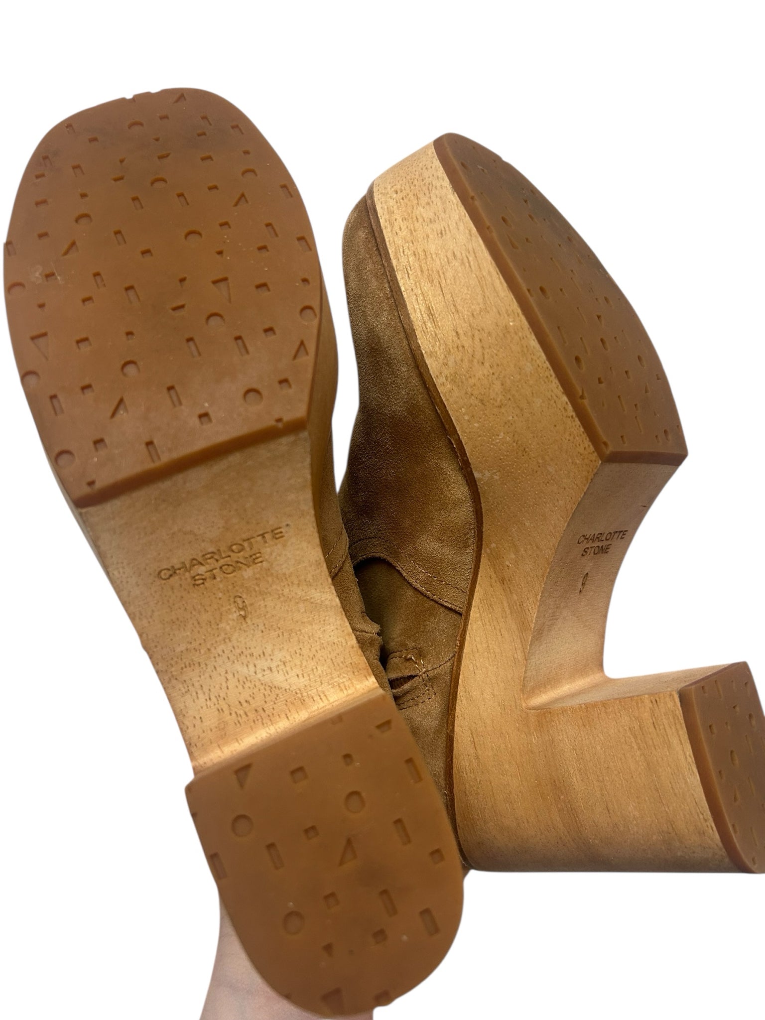 CHARLOTTE STONE NWB SUEDE PAZ PLATFORM CLOG BOOT SIZE 9