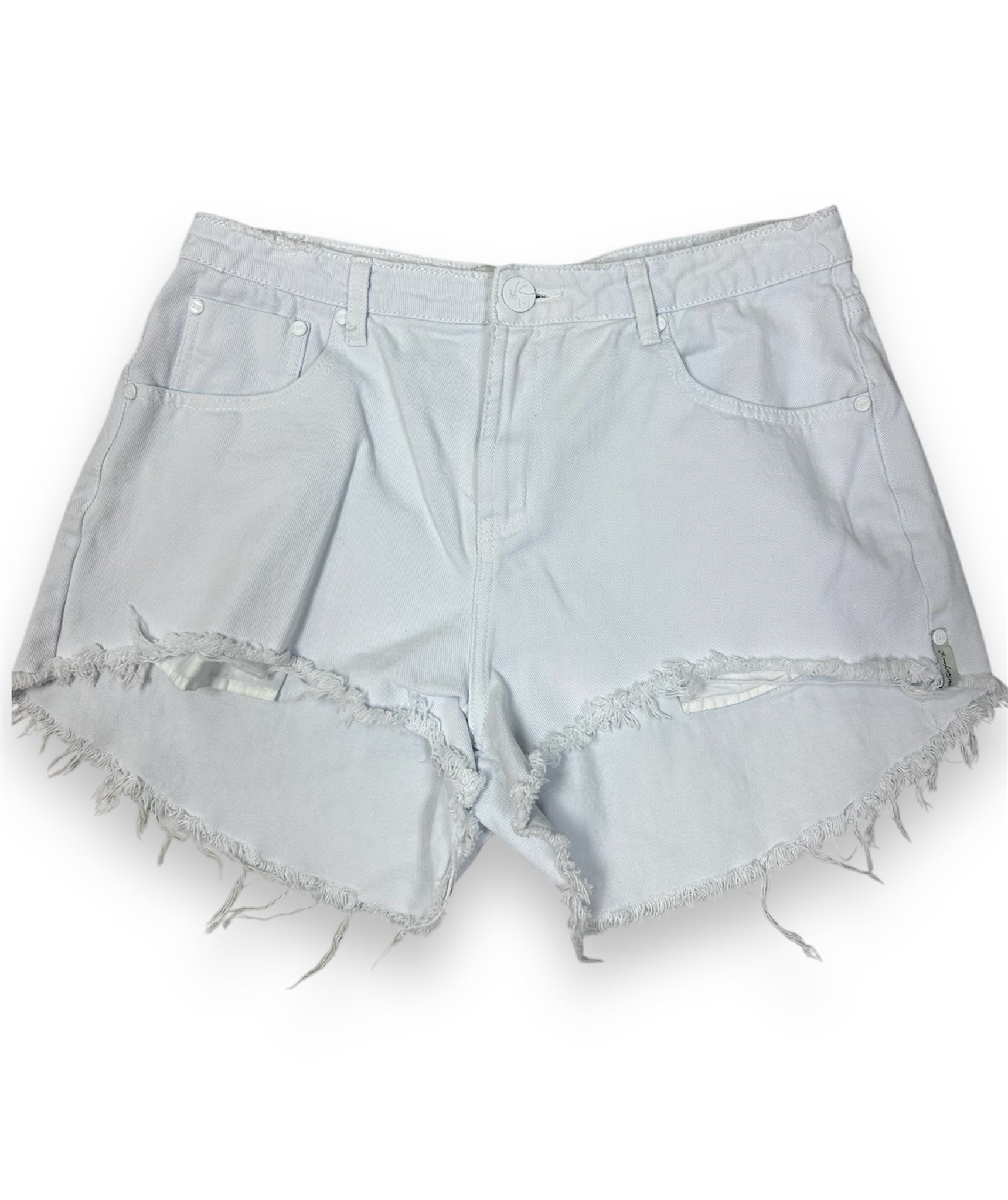 ONE X ONE TEASPOON BONITAS LOW WAIST DENIM SHORTS WHITE SIZE 32