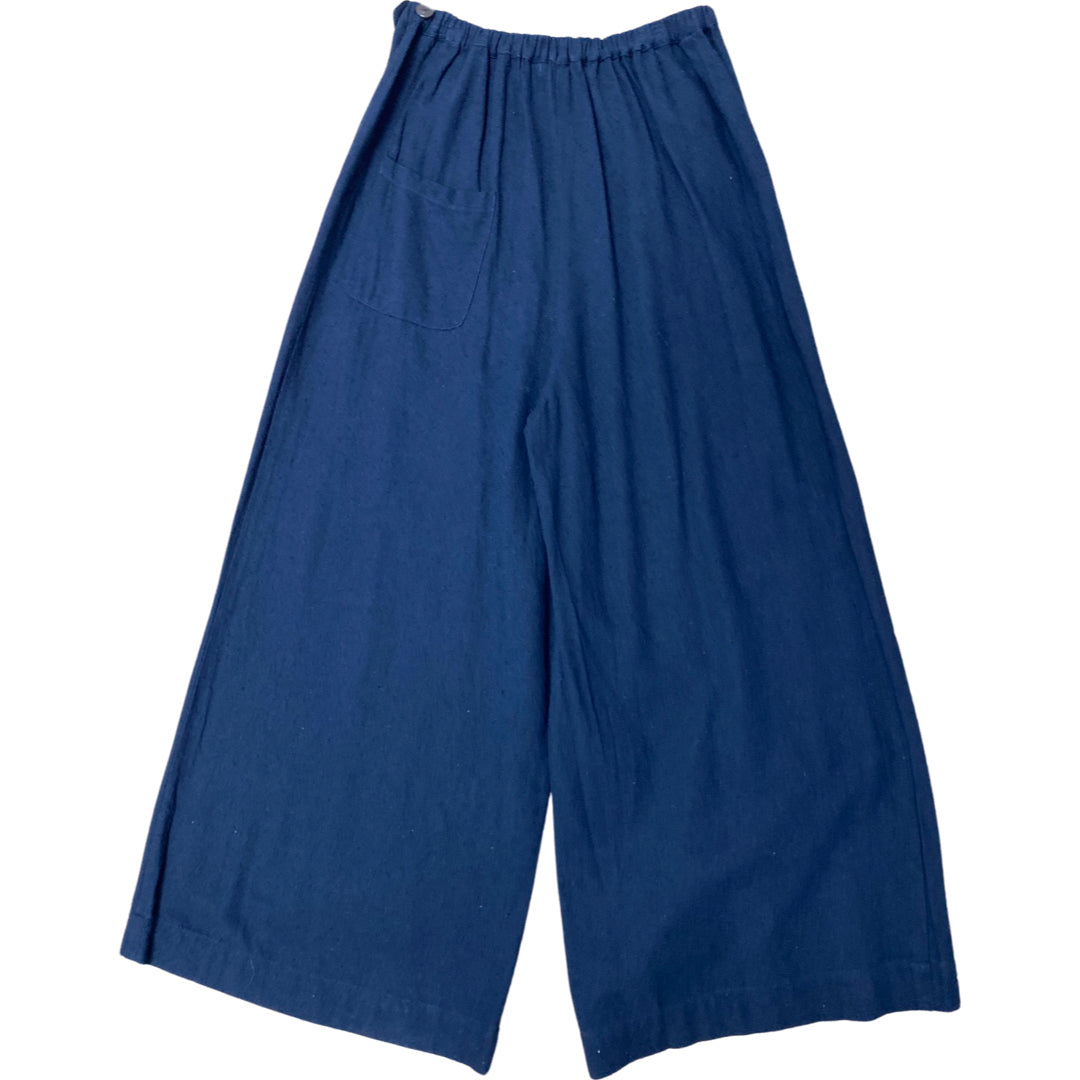 SULA BLACK MUD WIDE LEG SILK COTTON BLEND PANTS SIZE XSMALL