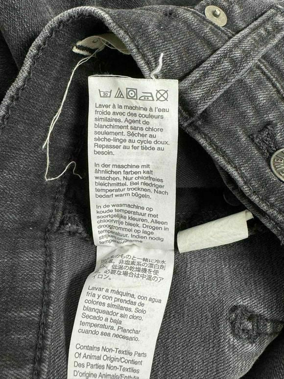 MADEWELL CALI DENIM BOOT CHEWED HEM EDITION IN BERKELEY BLACK SIZE 25