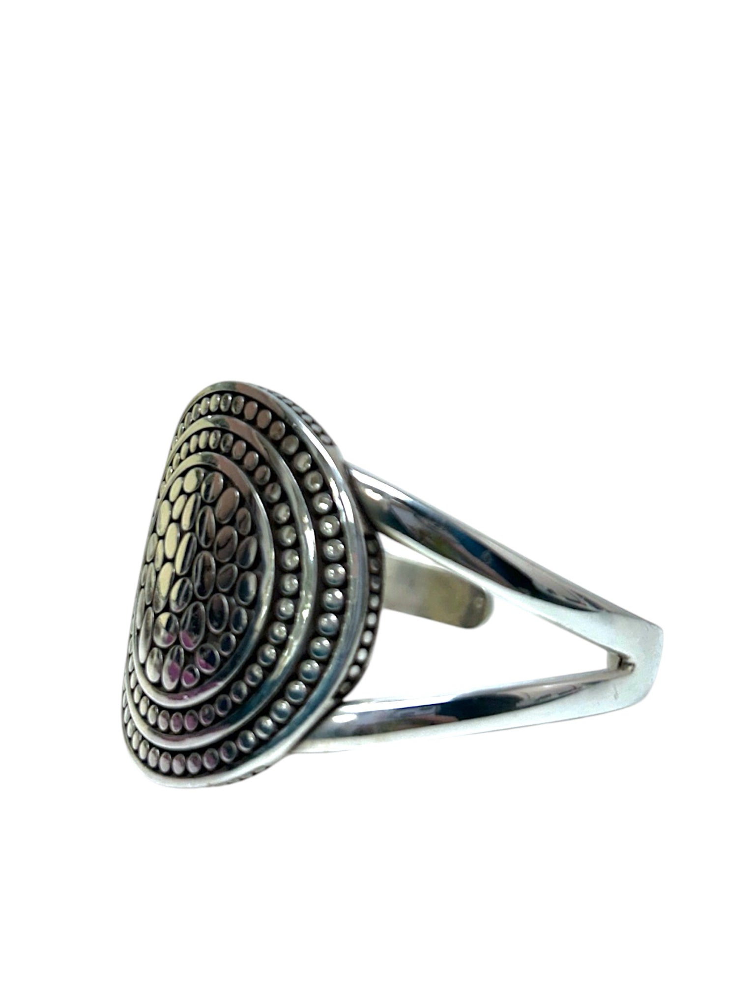 BRIGHTON PEBBLE DOT CUFF BRACELET SILVER PLATED