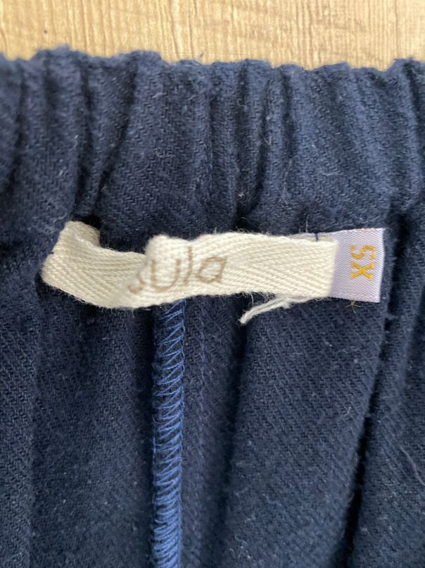 SULA BLACK MUD WIDE LEG SILK COTTON BLEND PANTS SIZE XSMALL