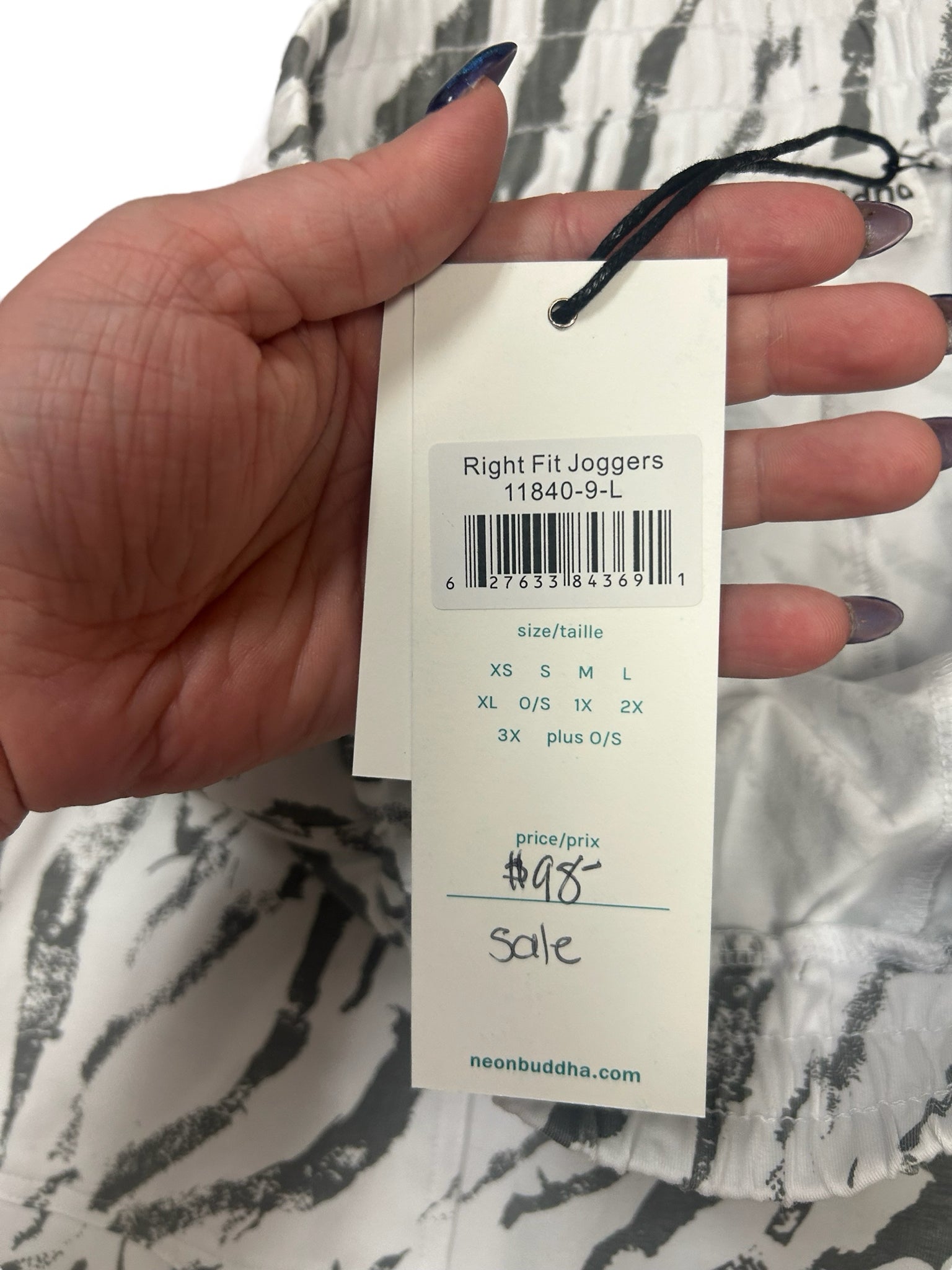 NEW! NEON BUDDHA RIGHT FIT ANIMAL PRINT JOGGERS SIZE LARGE