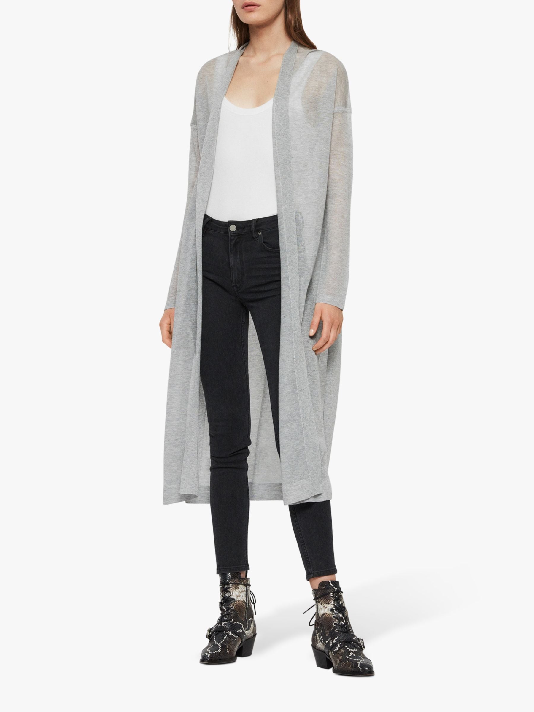 ALL SAINTS NWT FLEUR LONGLINE OPEN CARDIGAN SIZE M