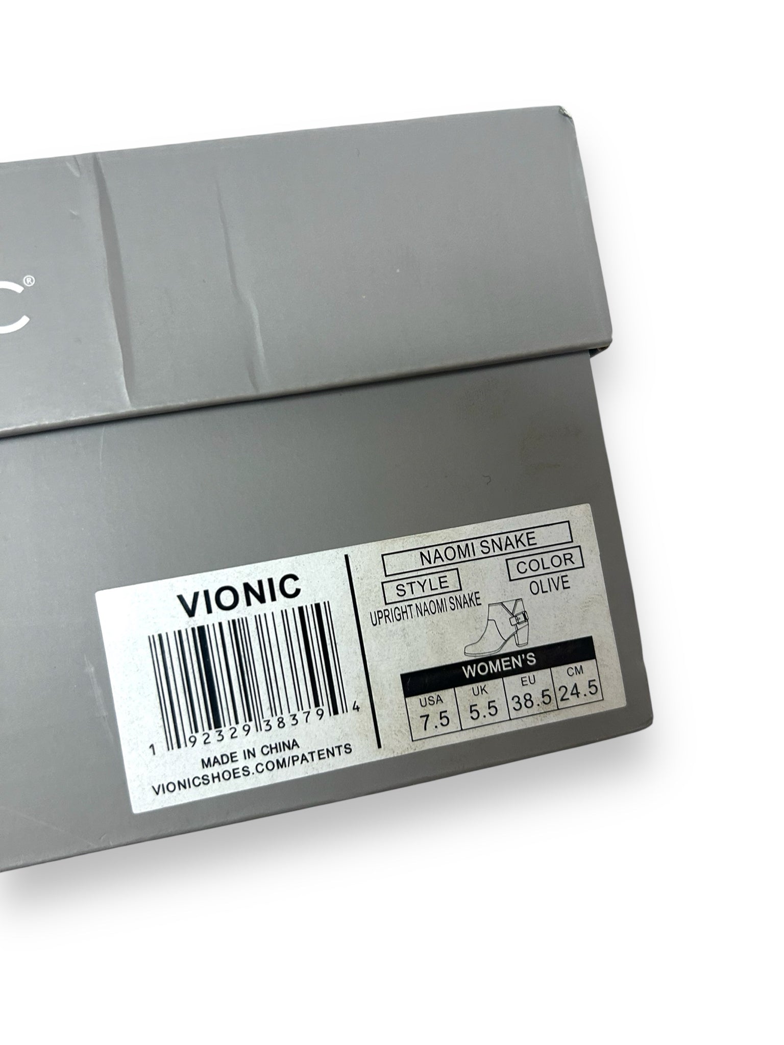 VIONIC NEW W/ BOX NAOMI SNAKE BOOTIE OLIVE SIZE 7.5