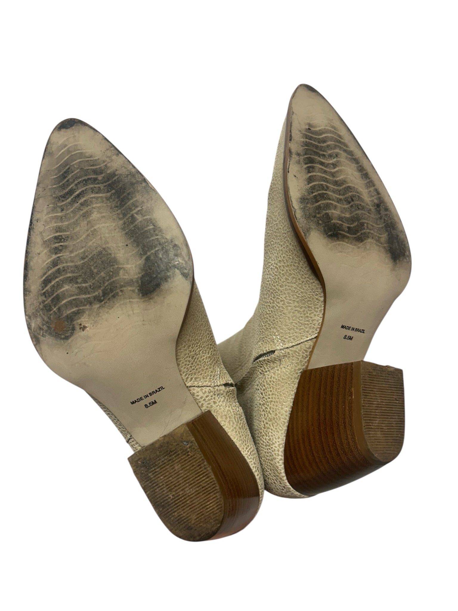 ANTHROPOLOGIE MATISSE CATY MINI LEOPARD LEATHER POINTED TOE BOOTIE SIZE 8.5