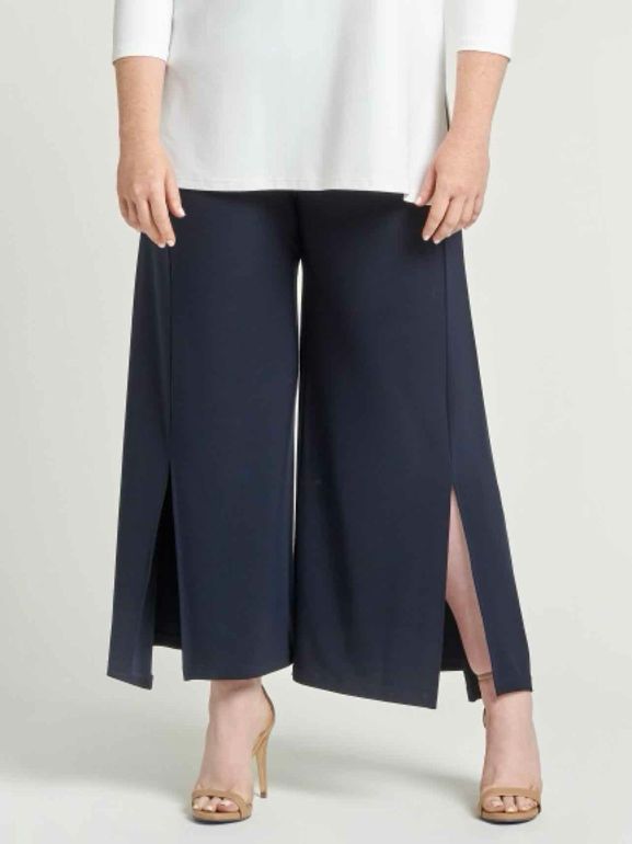 SYMPLI  WIDE LEG SIDE SLIT PANT SIZE: 4