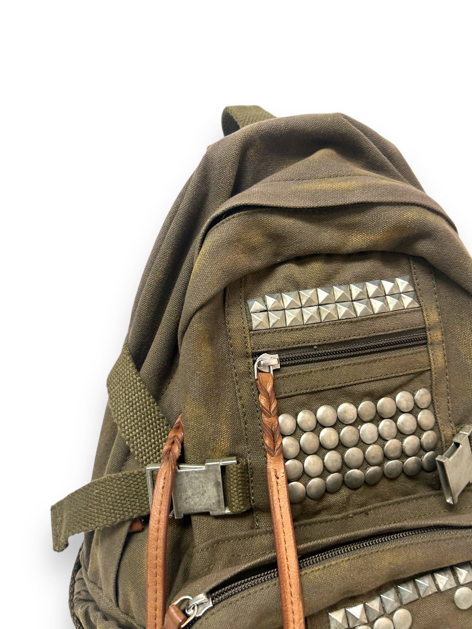 FREE PEOPLE OLIVE BERLIN STUDDED BACKPACK