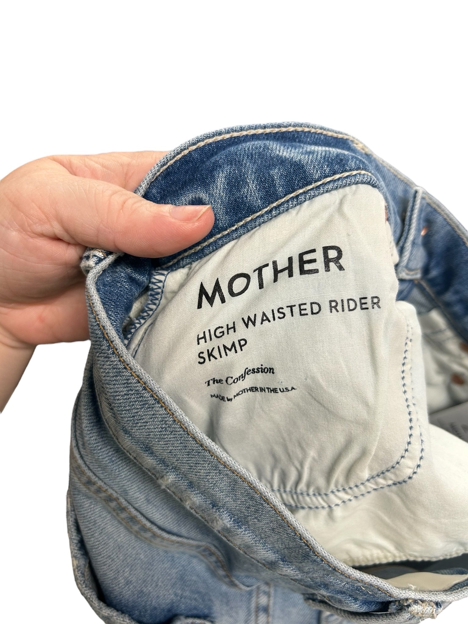 MOTHER HIGH WAISTED RIDER SKIMP IN THE CONFESSION JEANS SIZE 27