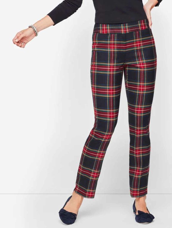 TALBOTS  NWT TARTAN SLIM ANKLE PANT SIZE: 14