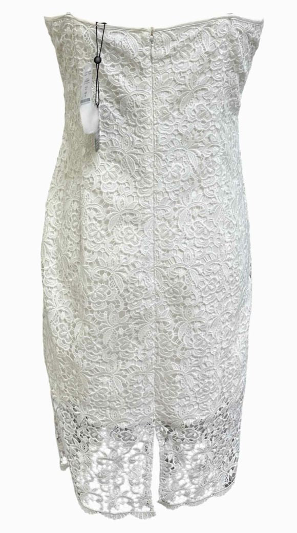 WH/BM NWT! LACE SLIP WHITE MIDI DRESS SIZE 6