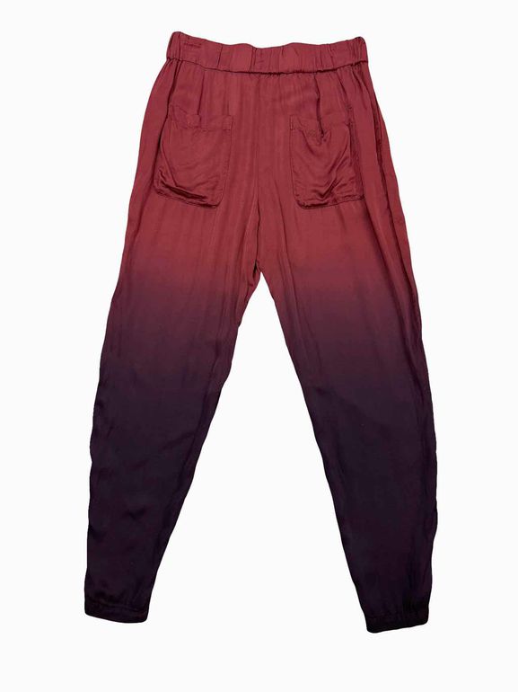 RAQUEL ALLEGRA TRAPUNTO SILK OMBRE PULL ON TROUSER SIZE: 1
