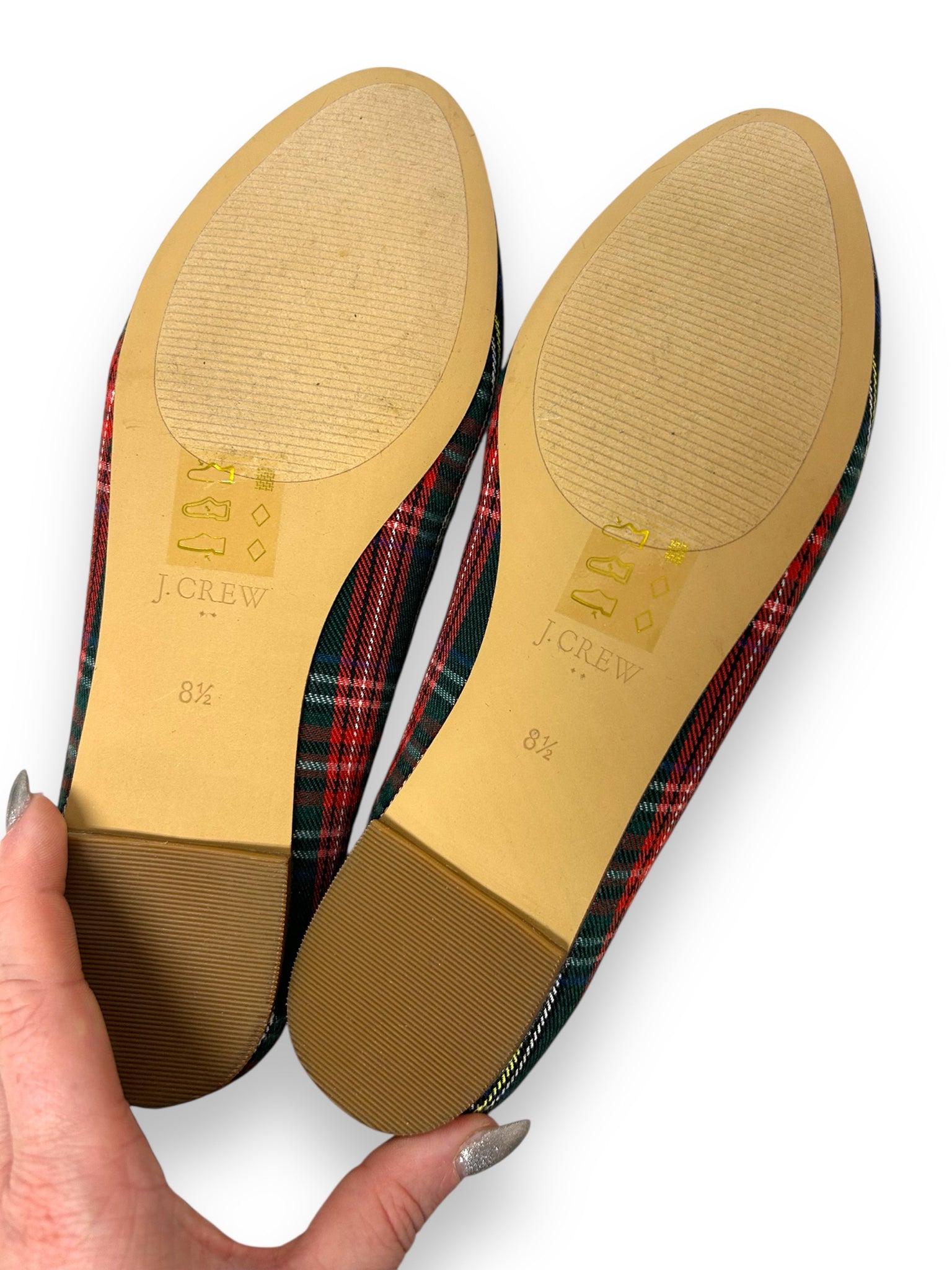 JCREW TARTAN SMOKING LOAFER BLUE GREEN PLAID SIZE 8.5