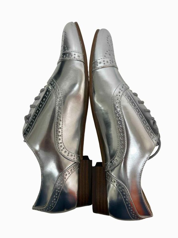 JCREWMIRRORED METALLIC OXFORD WINGTIP SHOE SIZE: 8.5