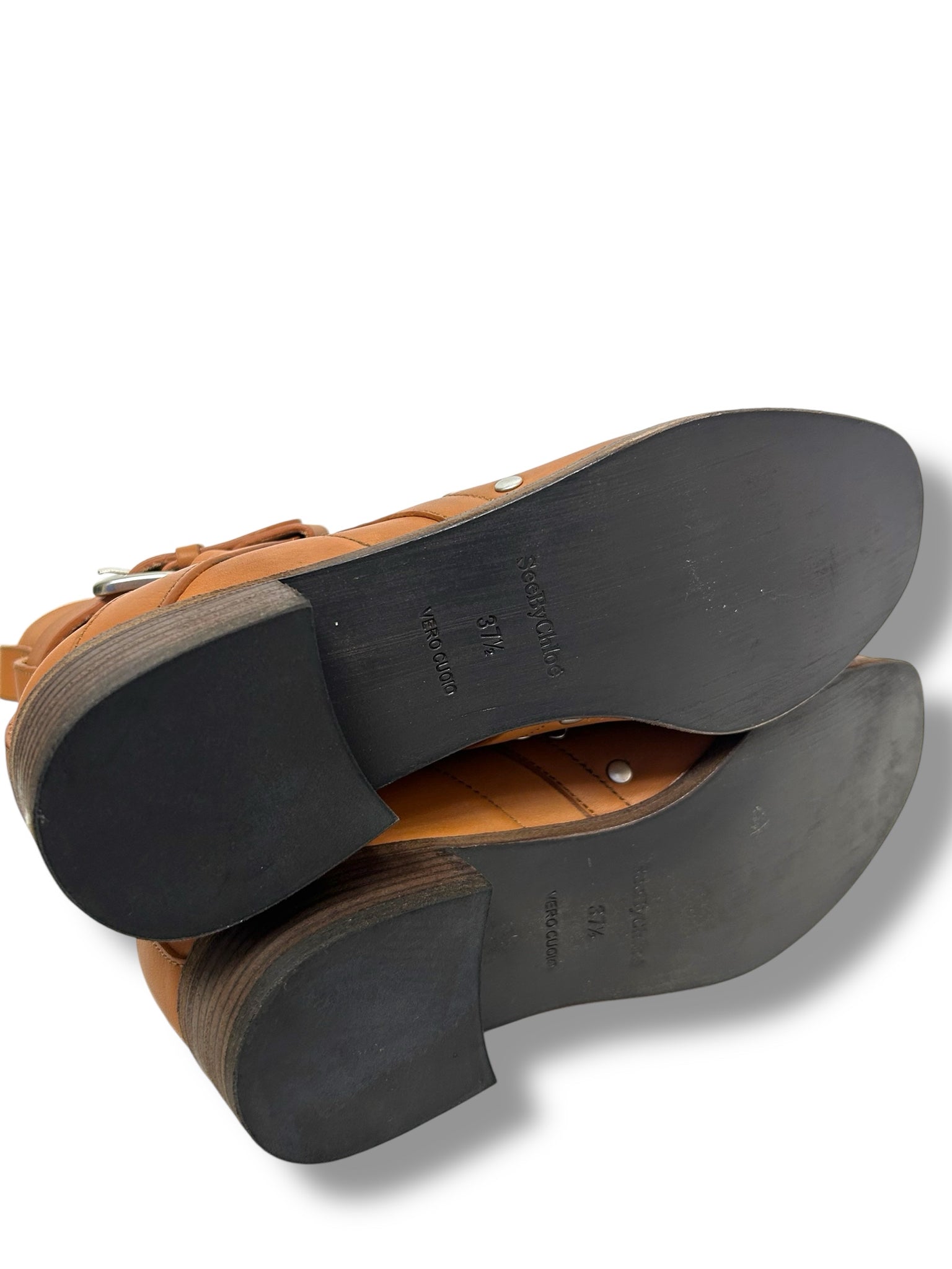 SEEBYCHLOE NIB JANICE MOTORCYCLE MOTO STUDDED ANKLE WRAP BOOTS SIZE 37.5