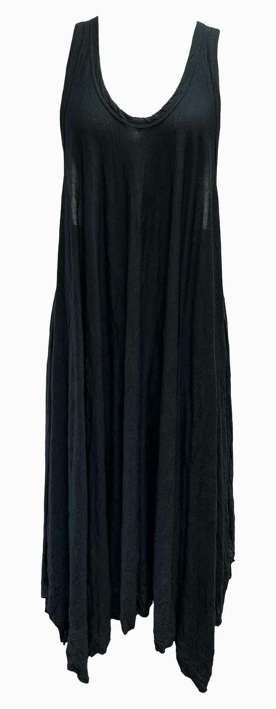 COMFY USA NWT! LAGENLOOK ZIPPER JUMPER DRAPED BLACK TUNIC DRESS SIZE L