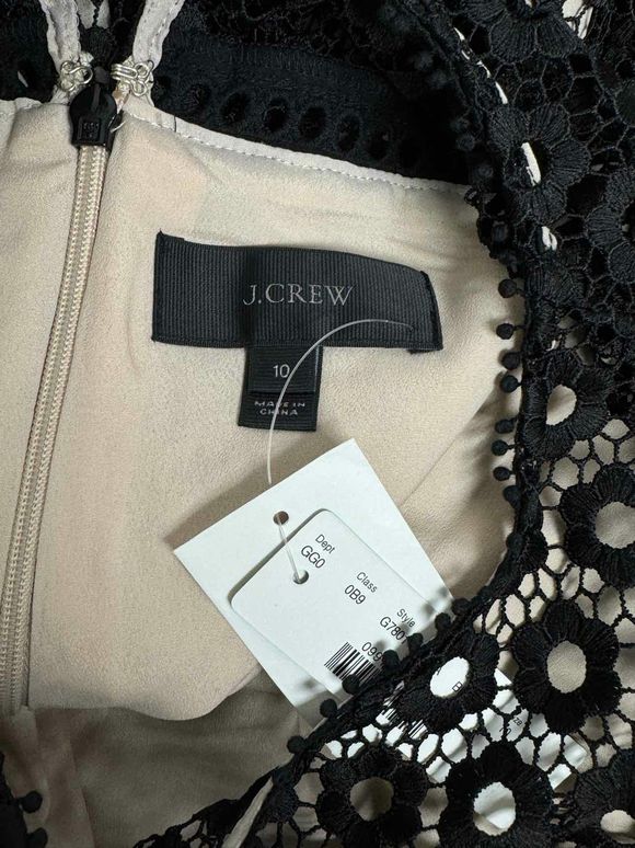 JCREW NEW! DAISY LACE BELL SLEEVE BLACK DRESS SIZE 10