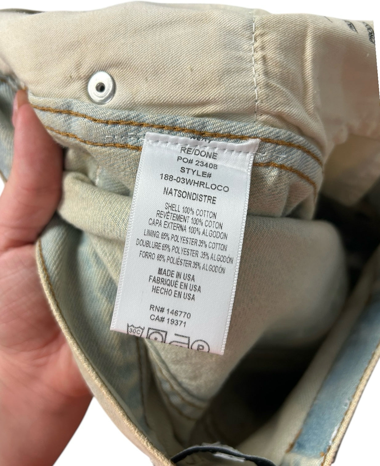 NEW RE/DONE 90'S HIGH RISE LOOSE NATSONDISTRE JEAN SIZE 25