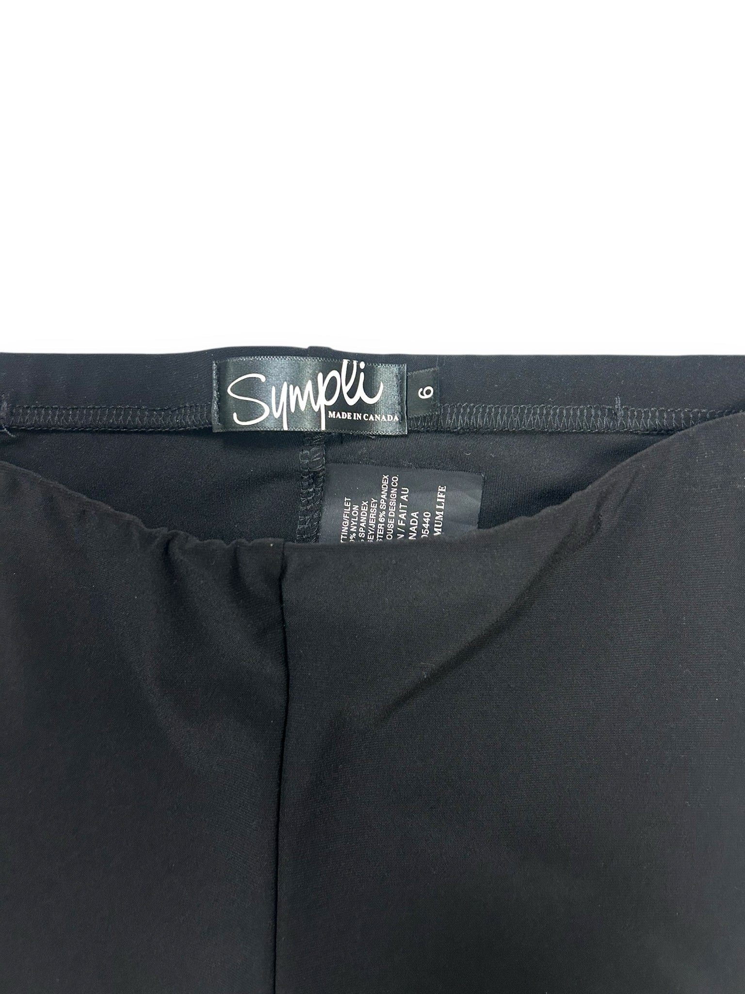 SYMPLI BLACK MESH INSET CROPPED SKINNY PANTS SIZE 6
