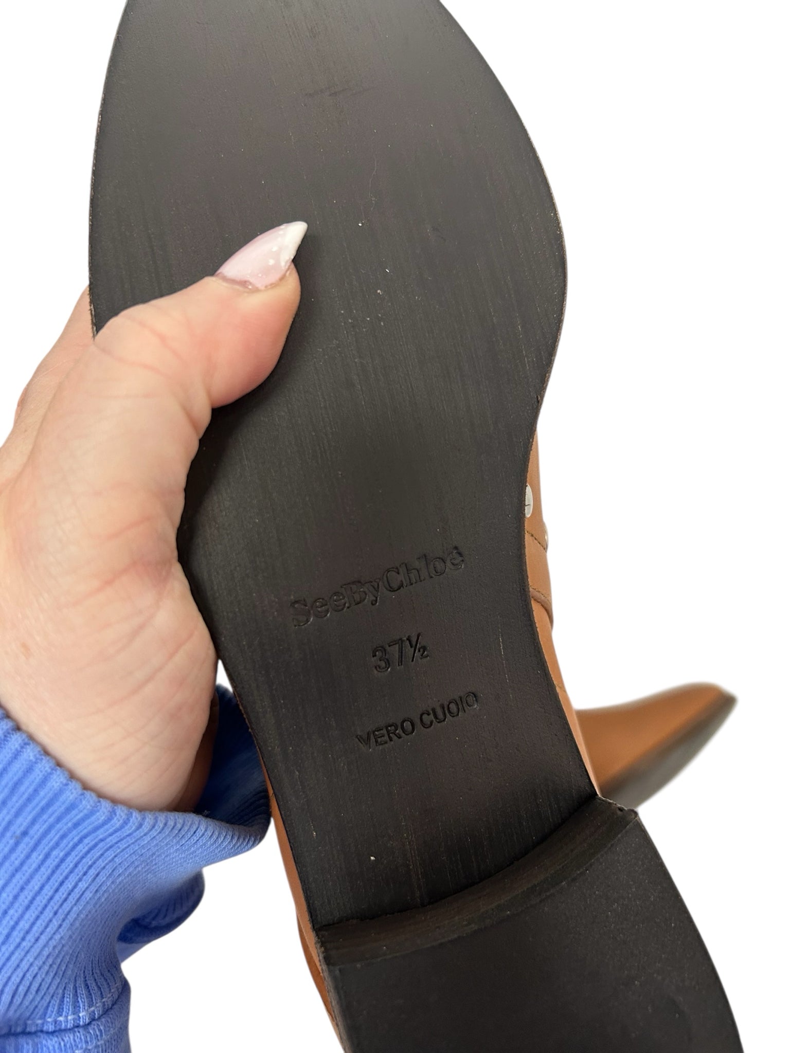 SEEBYCHLOE NIB JANICE MOTORCYCLE MOTO STUDDED ANKLE WRAP BOOTS SIZE 37.5