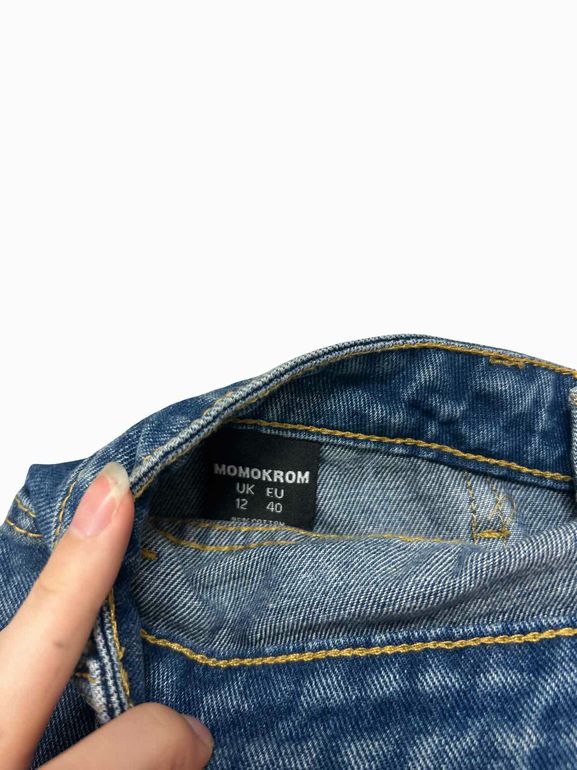 MOMOKROM NWT! BAGGY HIGH RISE JEANS SIZE: 10