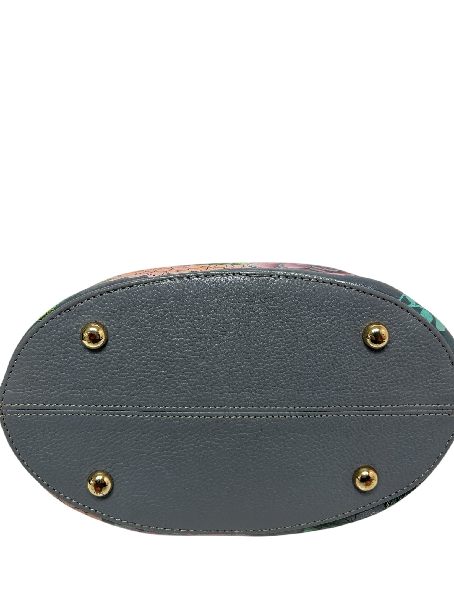 ANUSCHKA HAND PAINTED DESERT GARDEN CROSSBODY GRAY LEATHER