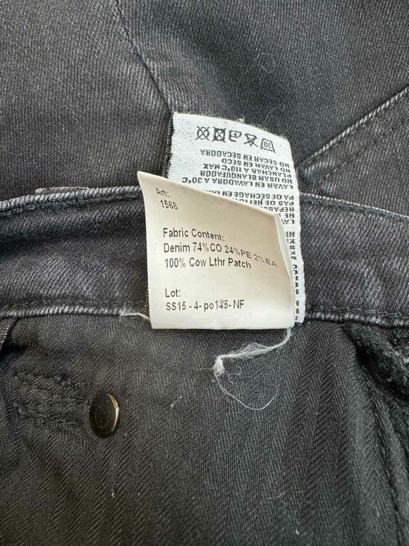 R13 X-OVER SKINNY LEG BLACK JEANS SIZE 24