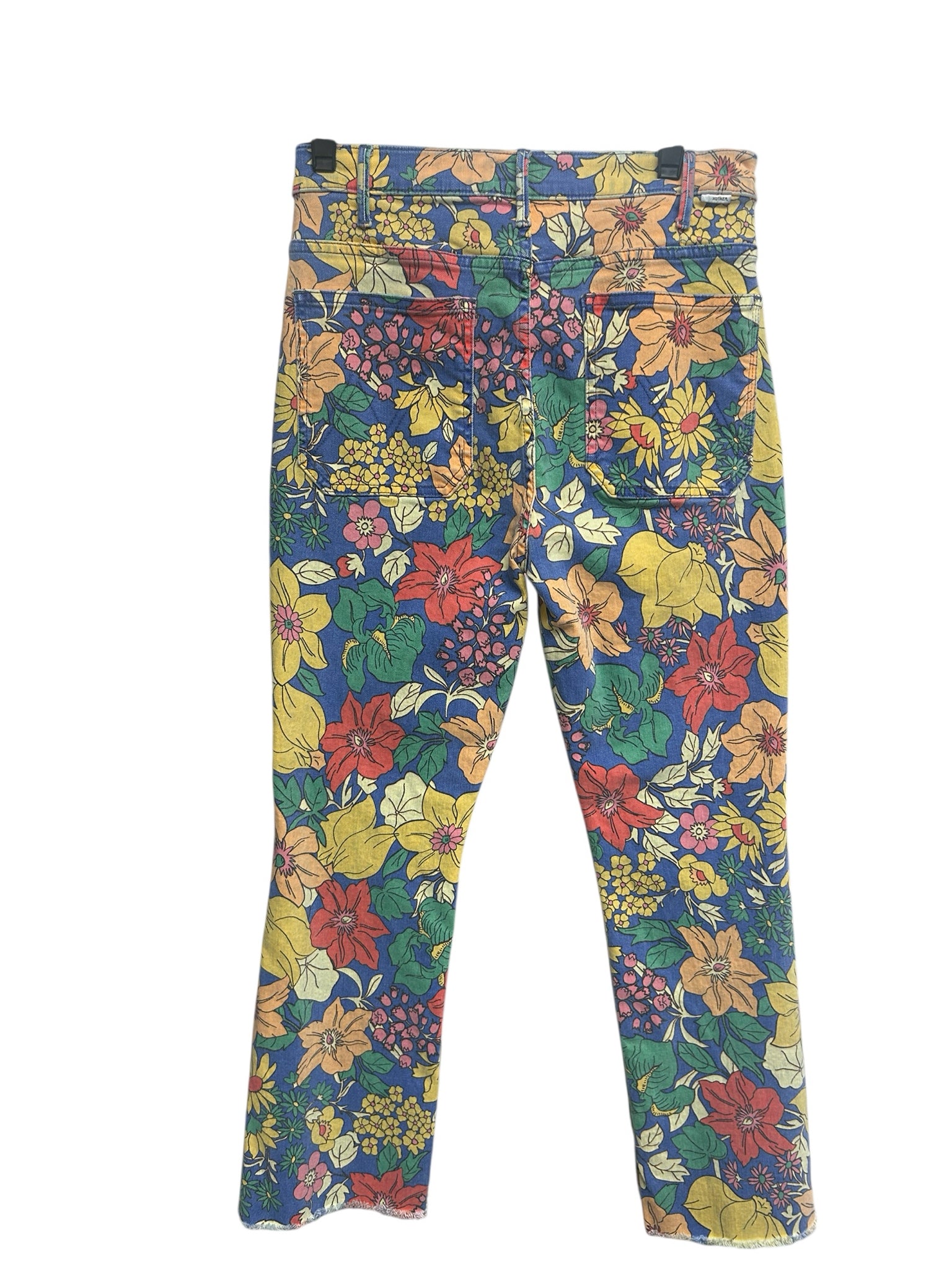 ANTHROPOLOGIE MOTHERTHE HUSTLER PATCH POCKET FRAN ANKLE JEANS IN FRESH BLOOMS