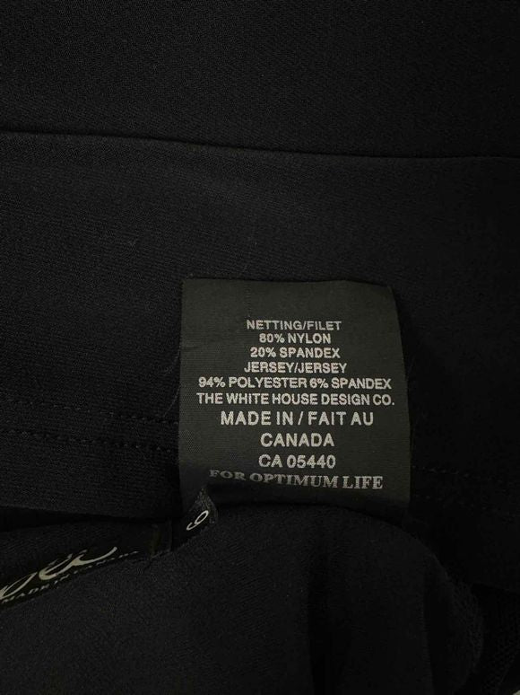 SYMPLI REVERSIBLE MESH TRIM SLEEVELESS VNECK BLACK TUNIC TOP SIZE 6
