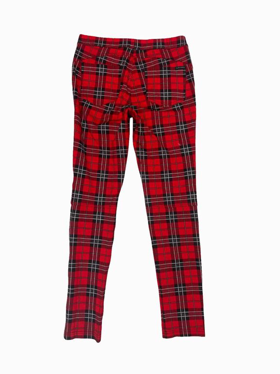 SANCTUARY GREASE RED PLAID LEGGING PANT SIZE: S