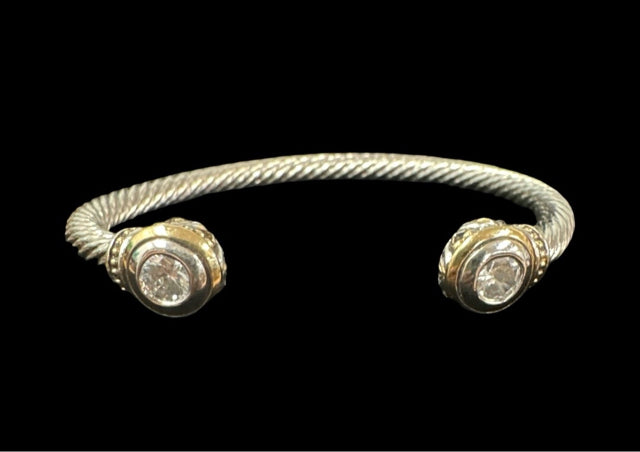 JOHN MEDEIROS TWO STONE CZ LARGE CUFF BRACELET BEIJOS COLLECTION
