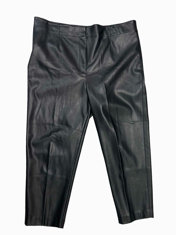 ANN TAYLOR  FAUX LEATHER STRAIGHT LEG PANTS SIZE: 16
