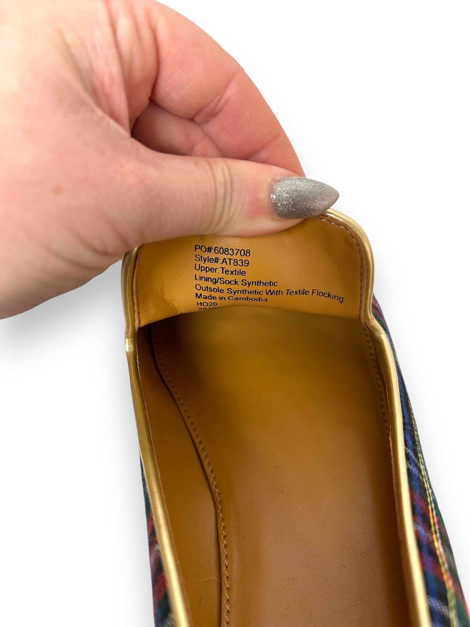 JCREW TARTAN SMOKING LOAFER BLUE GREEN PLAID SIZE 8.5