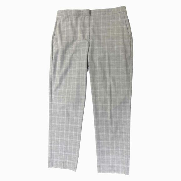 ANN TAYLOR THE ANKLE GRAY PANT PLAID STRETCH SIZE 12